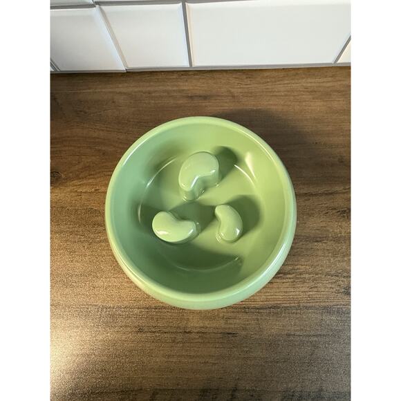 Martha Stewart Pets Dog Bowl Cat Bowl Slow Feeder Slow Eating Green - Picture 1 of 4